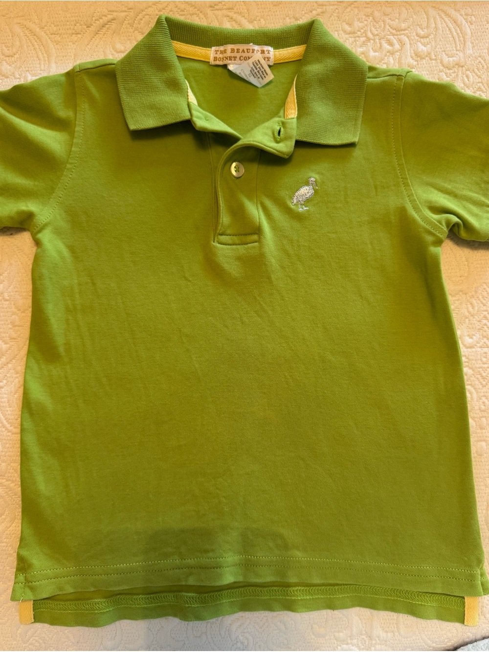 The Beaufort Bonnet Company Boys' Bright Green Prim & Proper Polo 2T